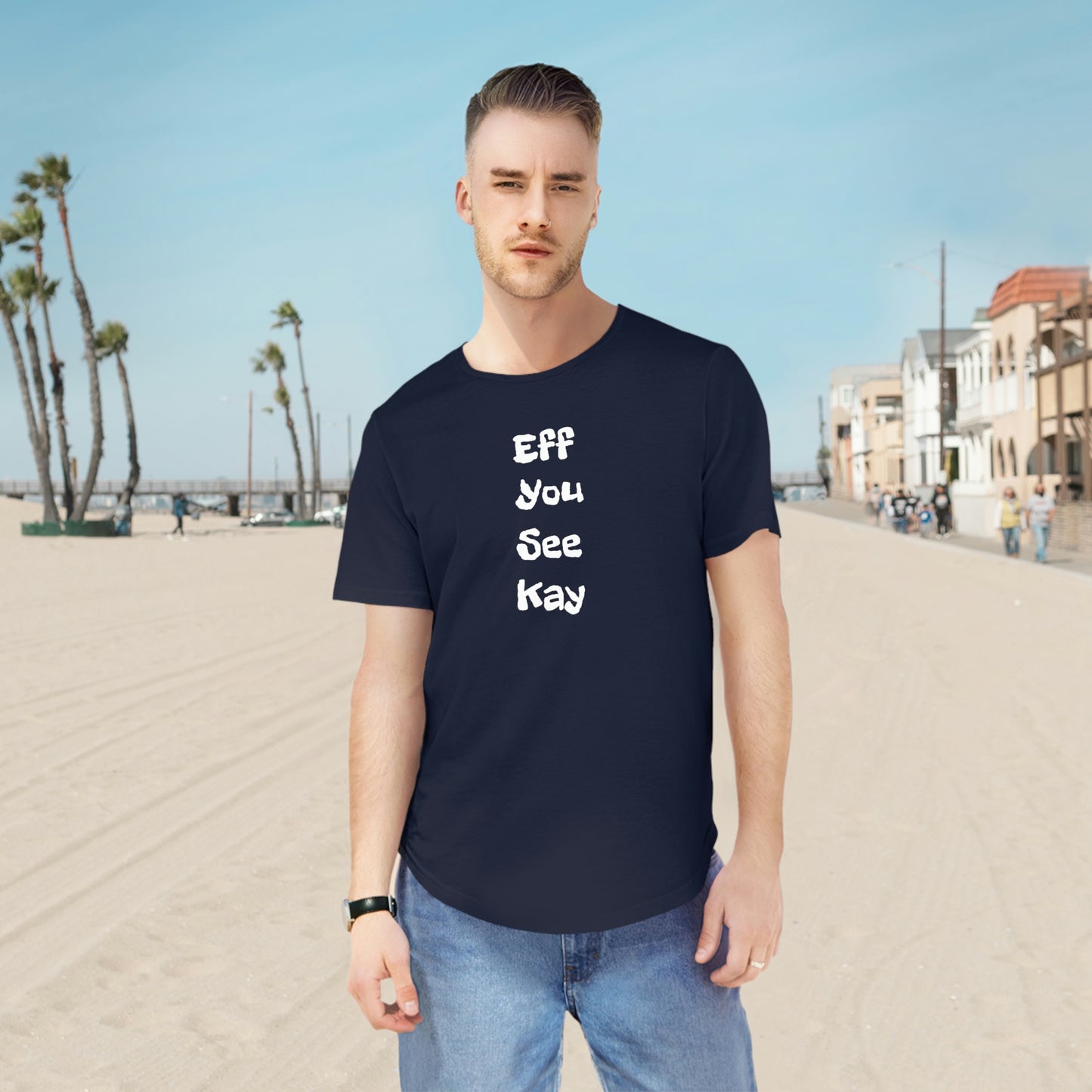 Show your RFIF spirit in Public w/o going to jail with F-U-C-K Men's Jersey Curved Hem Tee