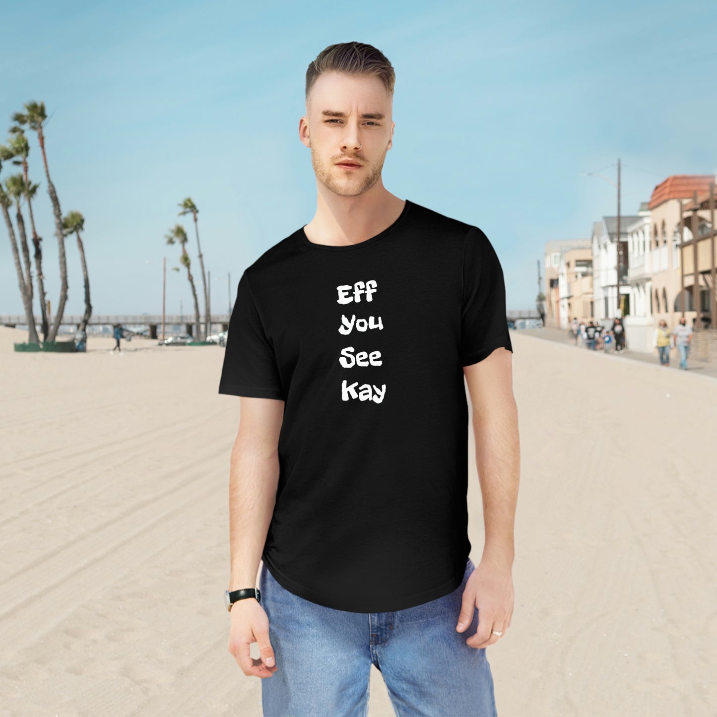 Show your RFIF spirit in Public w/o going to jail with F-U-C-K Men's Jersey Curved Hem Tee