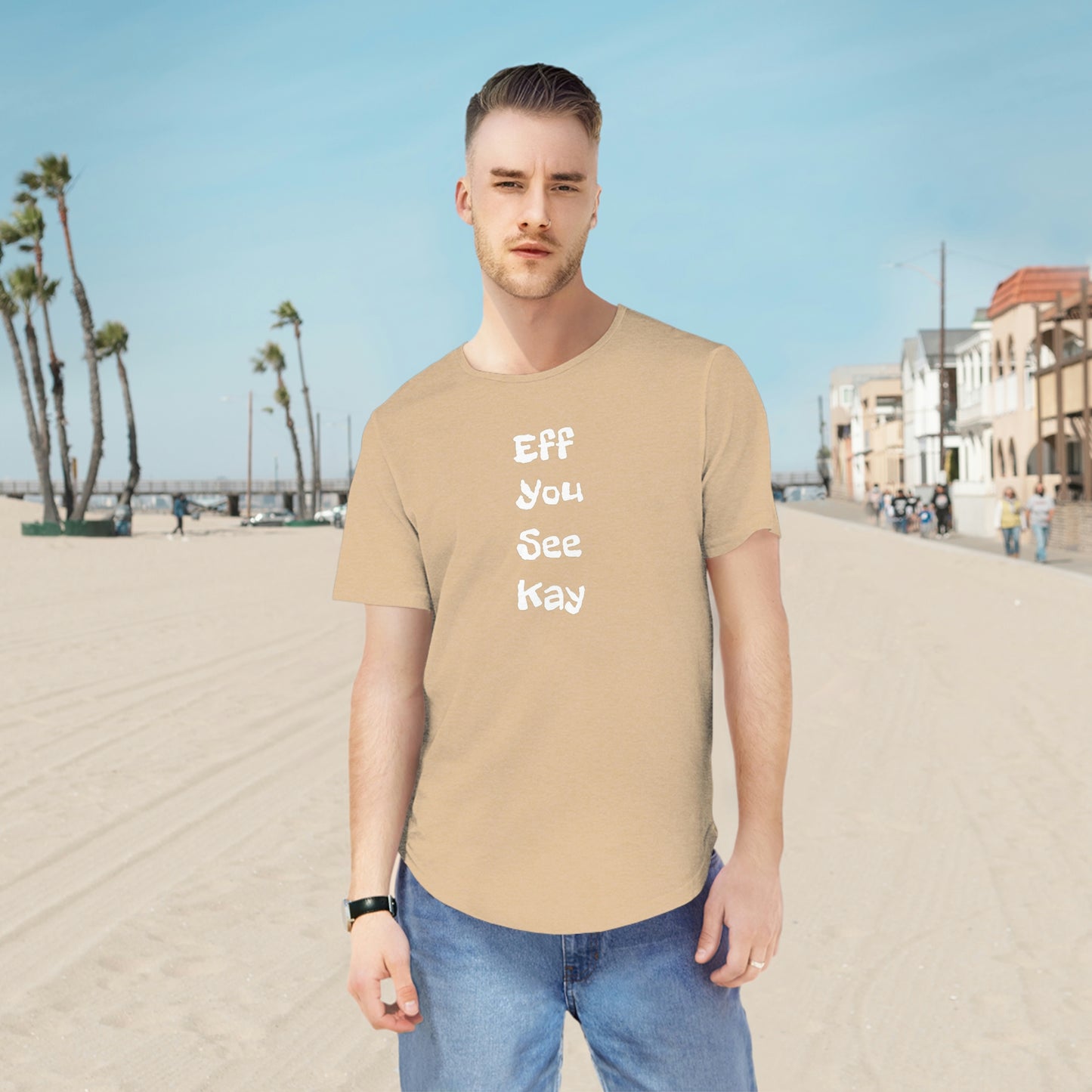 Show your RFIF spirit in Public w/o going to jail with F-U-C-K Men's Jersey Curved Hem Tee