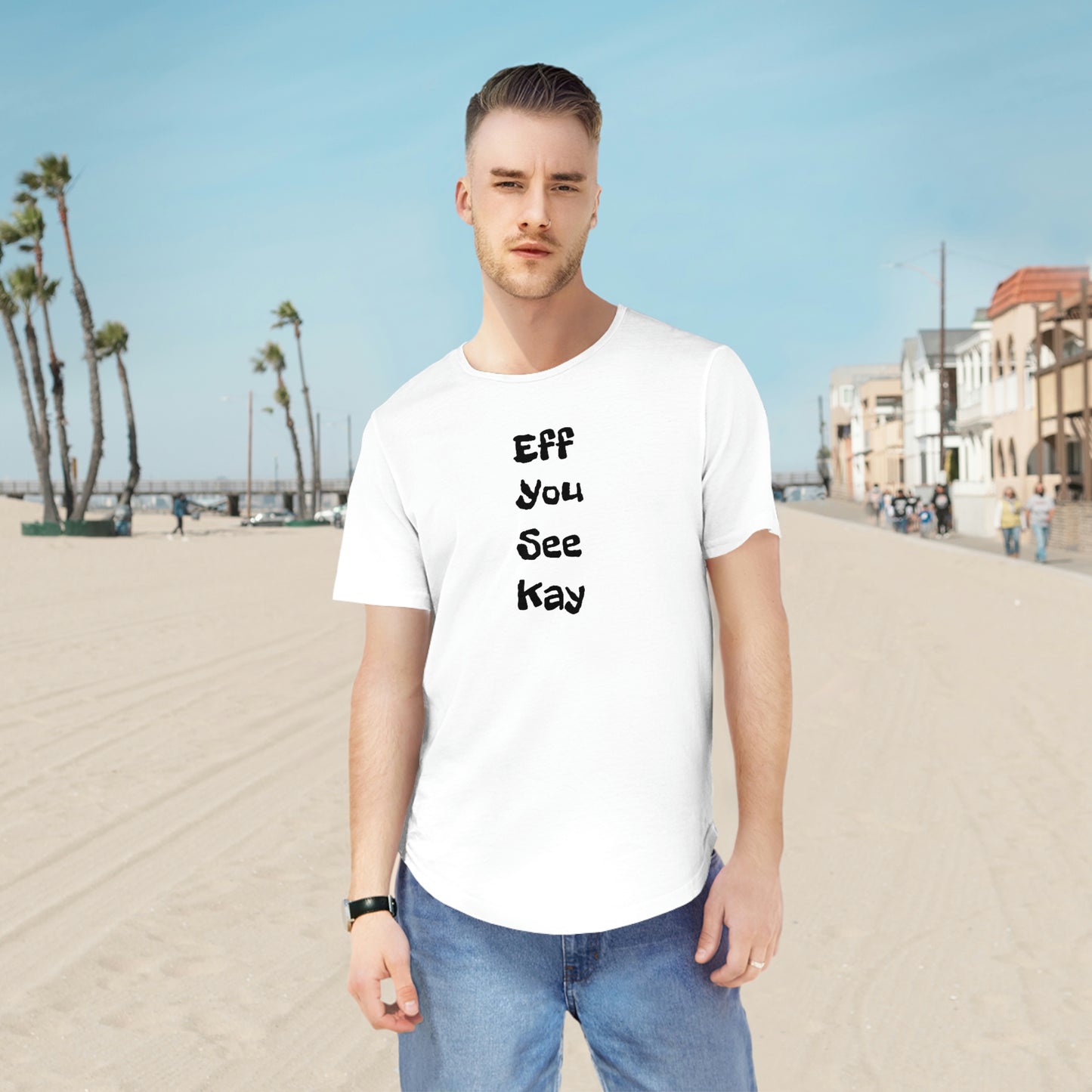 Show your RFIF spirit in Public w/o going to jail with F-U-C-K Men's Jersey Curved Hem Tee